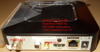 Back of HomeWorx HWA5000 FREE Vu digital Terrestrial ATSC Tuner IP Internet TV Box with Live TV & MediaPlayer for Android